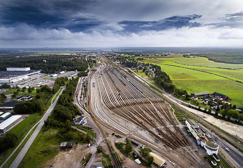 The railway marshalling yard in Hallsberg is the largest of its kind in the Nordic countries